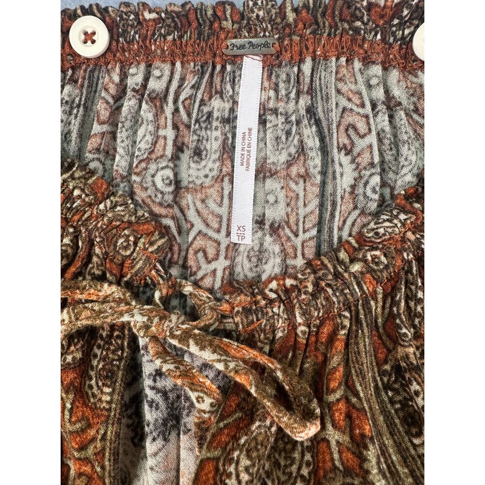 Free People So Divine Boho Floral Off The Shoulder Romper Peasant Sleeve Size XS - Picture 7 of 11
